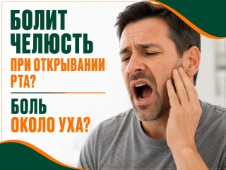 Болит челюсть при открывании рта и боль около уха